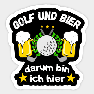 Golf und Bier Lustiges Golfspieler Spaß Sticker